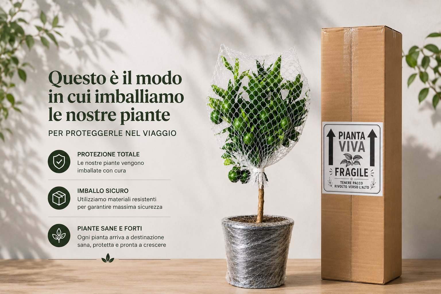 Questo &egrave; il modo in cui imballiamo le nostre piante per proteggerle nel viaggio